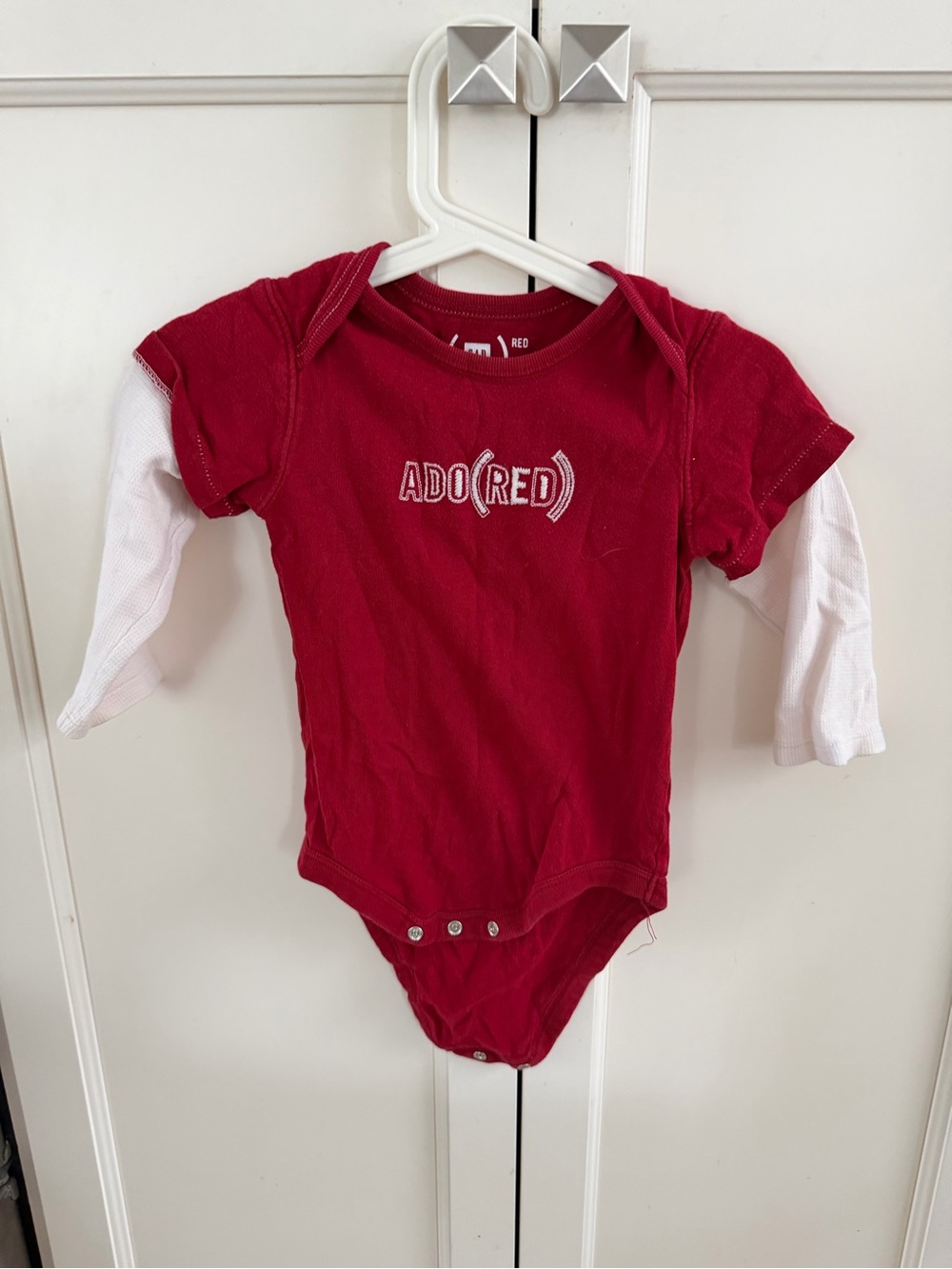 Baby gap 18-24m ADO(RED) Layered-Look Long-Sleeve Bodysuit